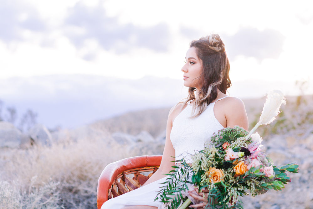 boho elopement bride