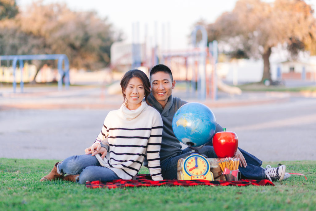 couple engagement school globe classroom apple teacher