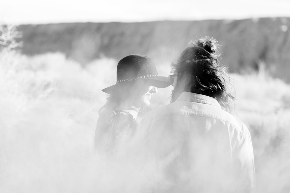 boho joshua tree engagement photo