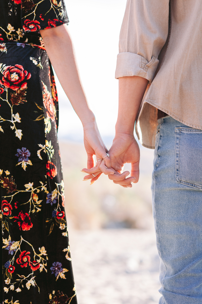 boho joshua tree engagement photo