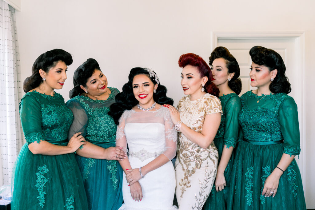 vintage glam wedding bridesmaids