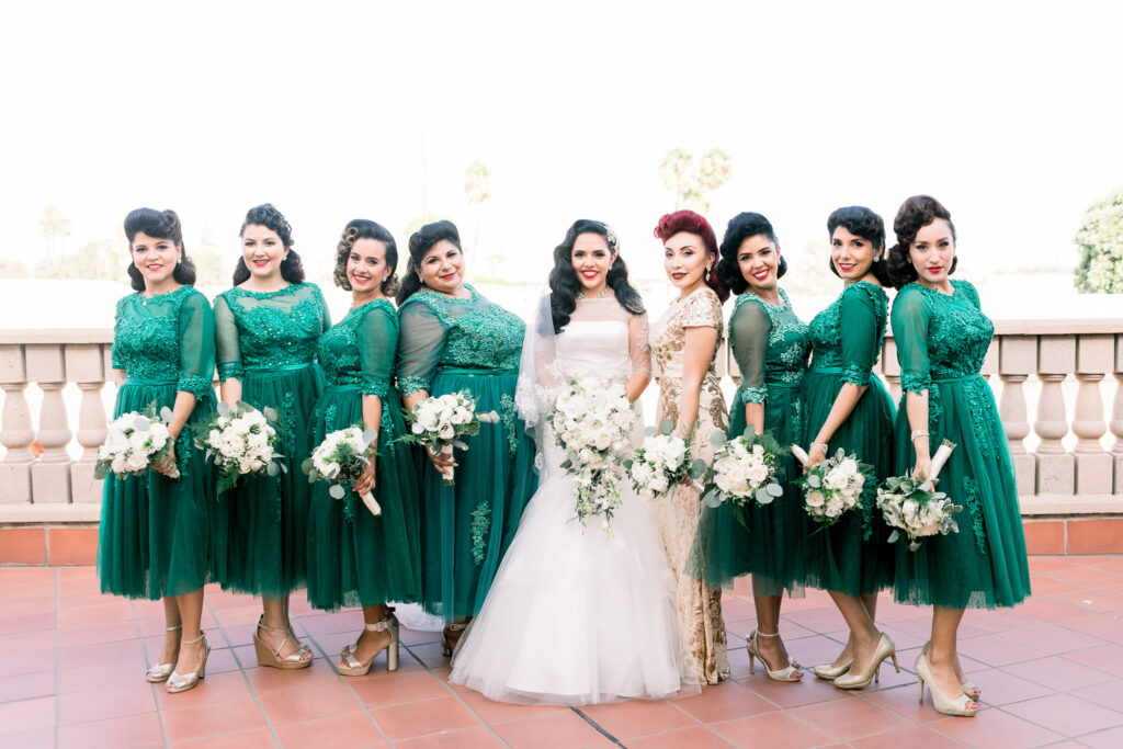 vintage wedding bridal squad