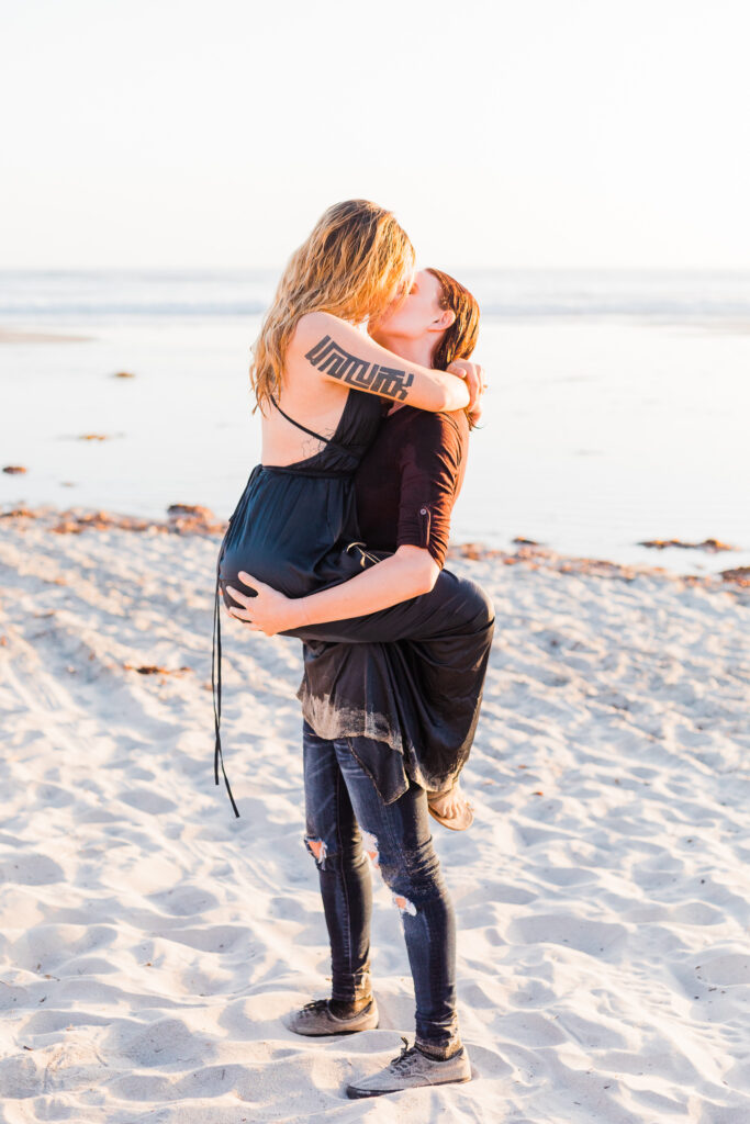 steamy beach engagement