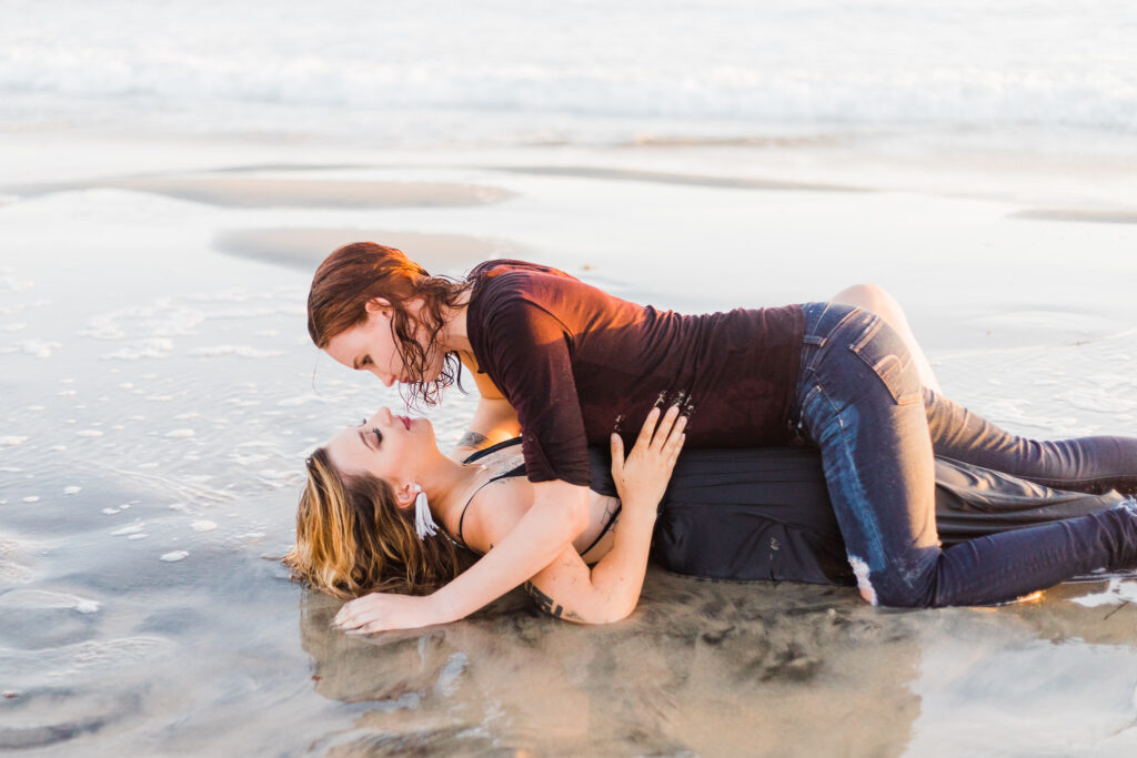 steamy beach engagement