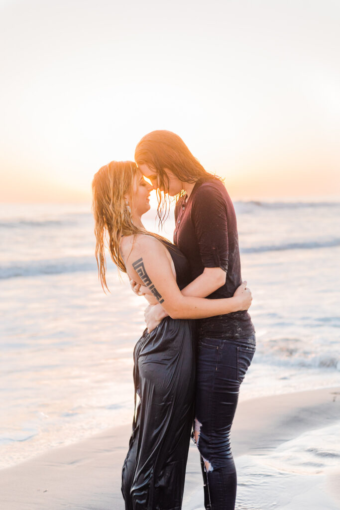 del mar beach lgbt couple steamy engagement