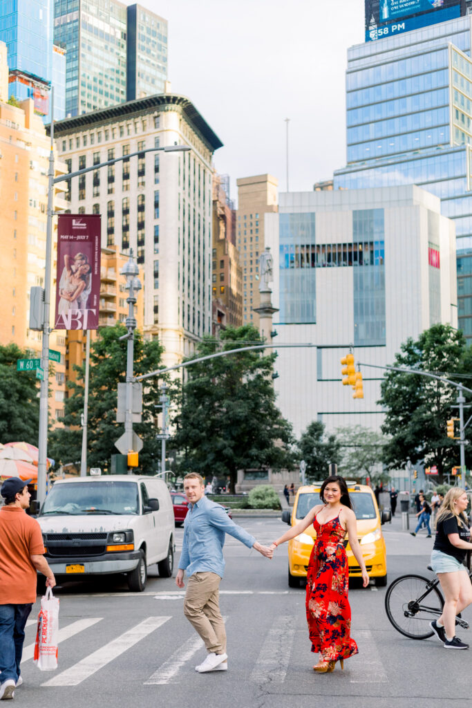 central park engagement session