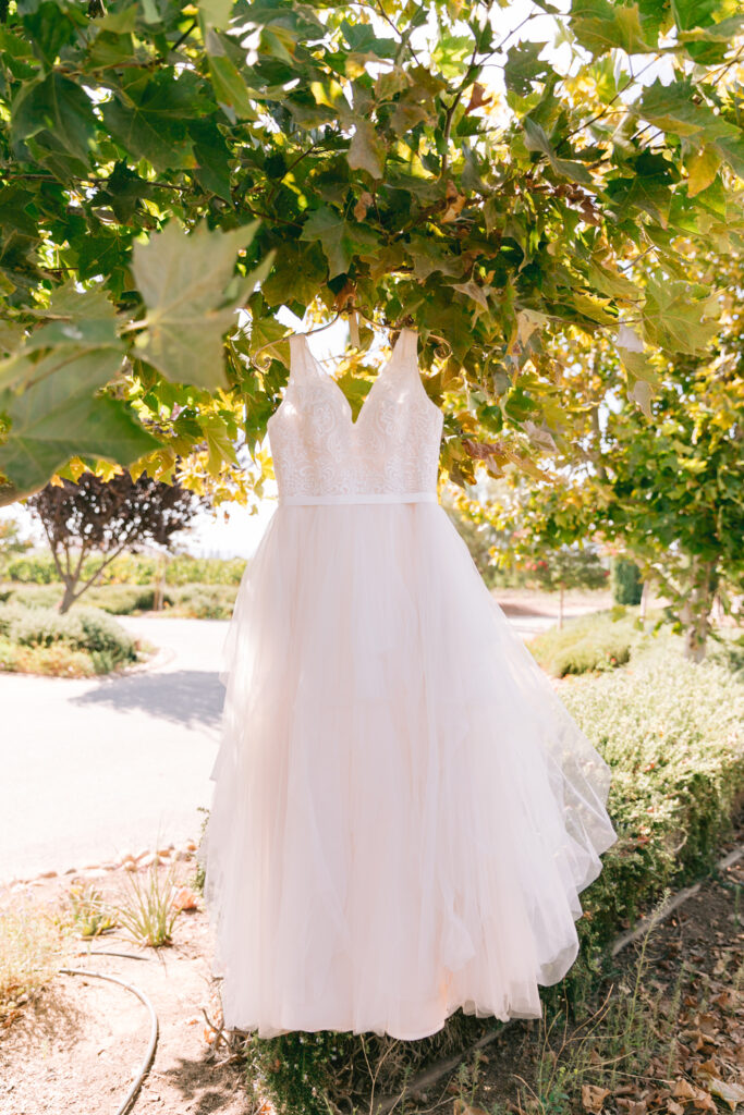 romantic vineyard wedding wiens wedding dress