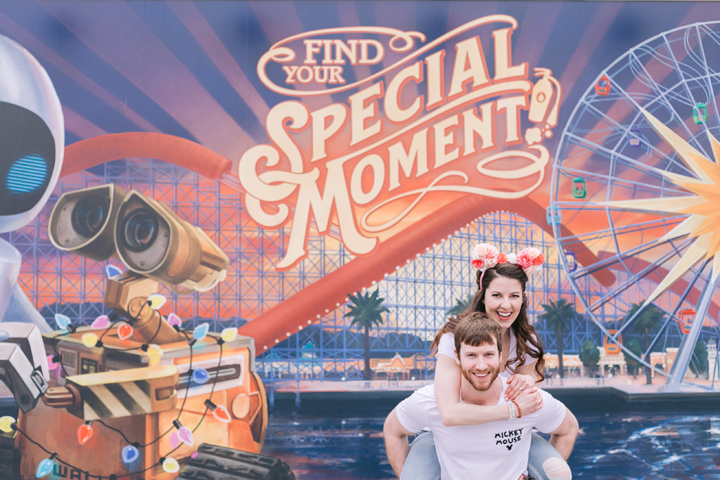 paradise pier disneyland engagement photos