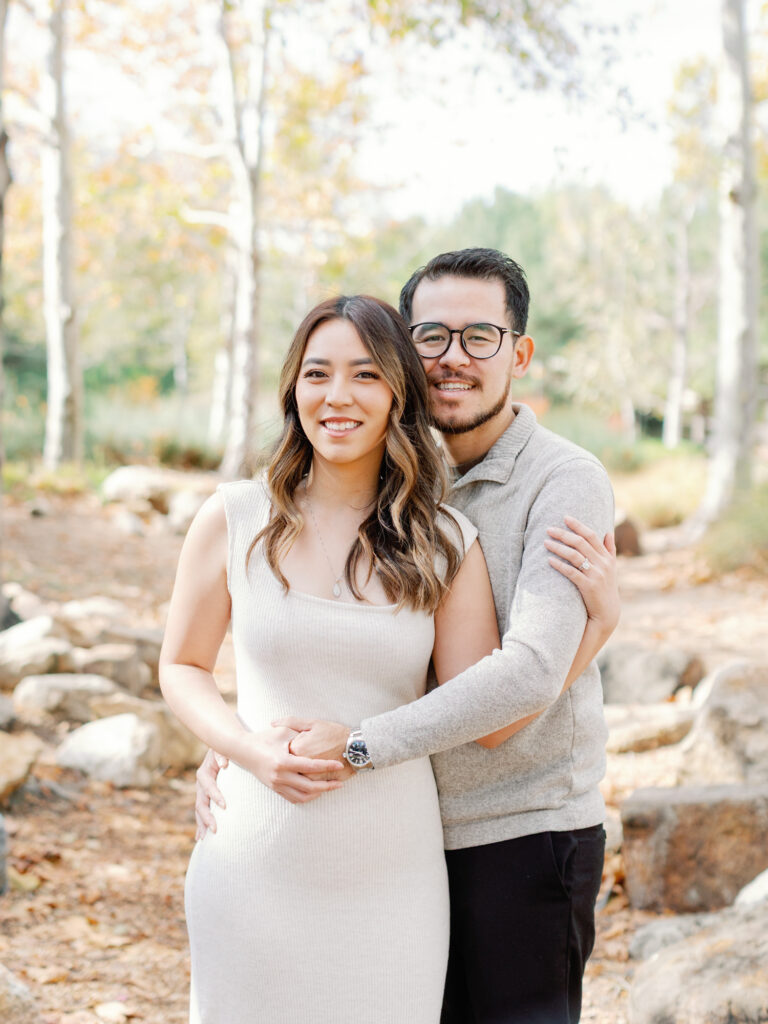 couple engagement photo session in jeffrey open space trail in orange county
