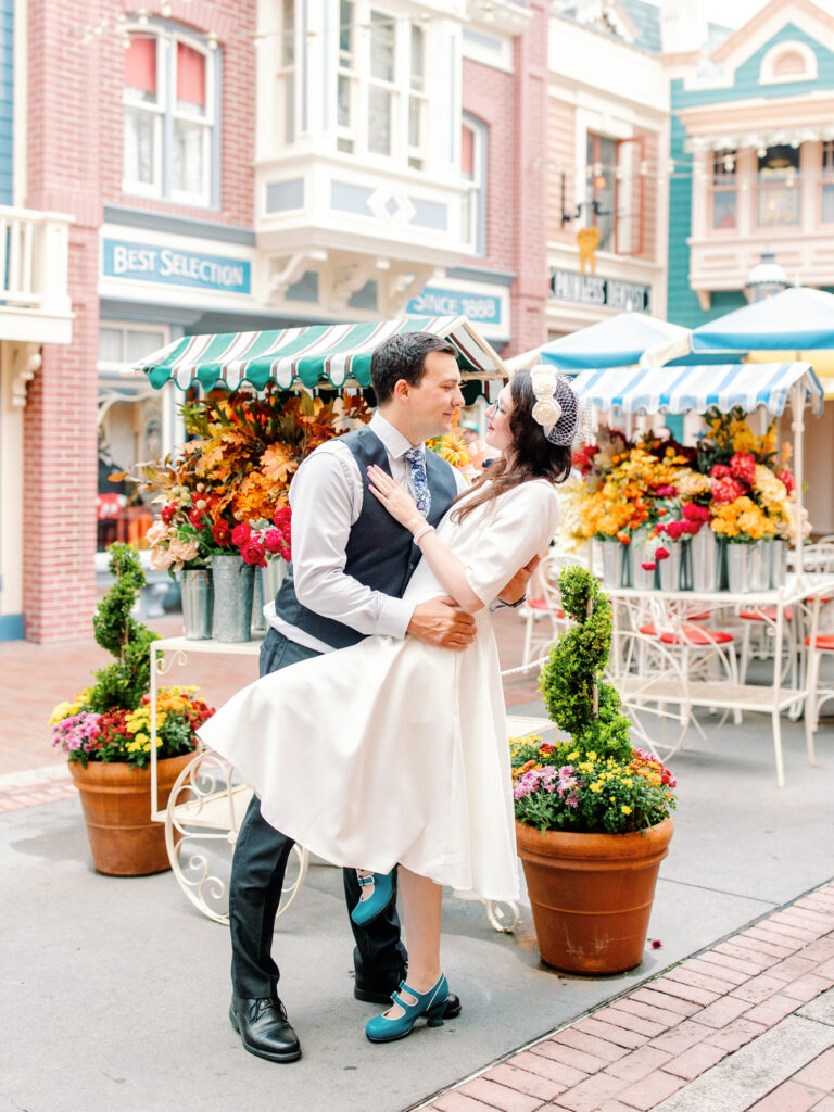 couple engagement photo session at disneyland in orange county