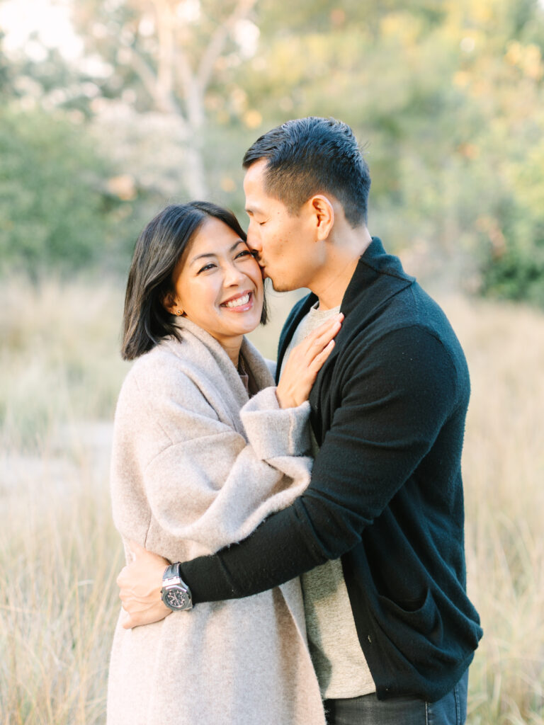 golden hour engagement photo session at yorba linda regional park in orange county