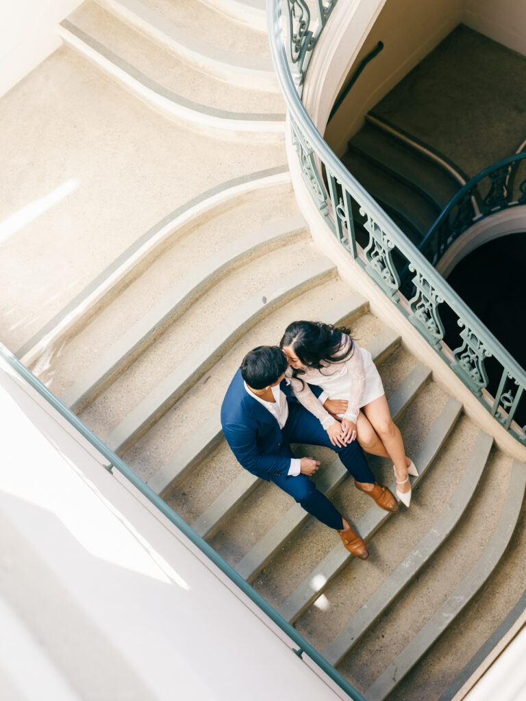 couple engagement session at Pasadena City Hall
